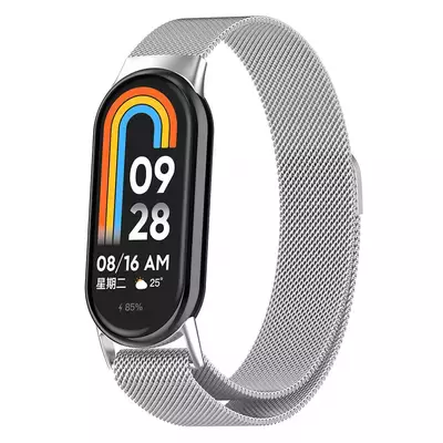 Microsonic Xiaomi Mi Band 8 Milanese Loop Kordon Gümüş