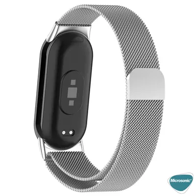 Microsonic Xiaomi Mi Band 8 Milanese Loop Kordon Gümüş