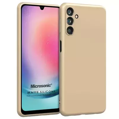 Microsonic Matte Silicone Samsung Galaxy A15 Kılıf Gold