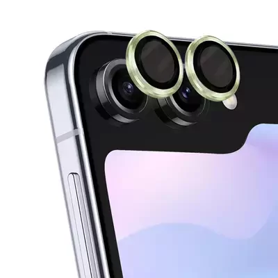 Microsonic Samsung Galaxy Z Flip 7 FE Tekli Kamera Lens Koruma Camı Yeşil