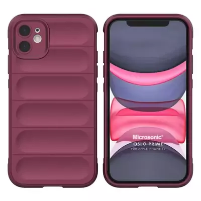 Microsonic Apple iPhone 11 Kılıf Oslo Prime Bordo