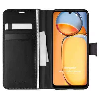 Microsonic Xiaomi Redmi 13C Kılıf Delux Leather Wallet Siyah