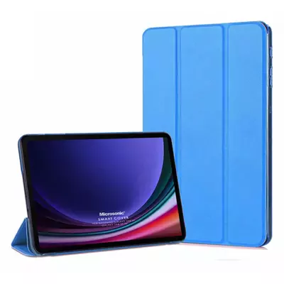 Microsonic Samsung Galaxy Tab S9 X710 Kılıf Slim Translucent Back Smart Cover Mavi