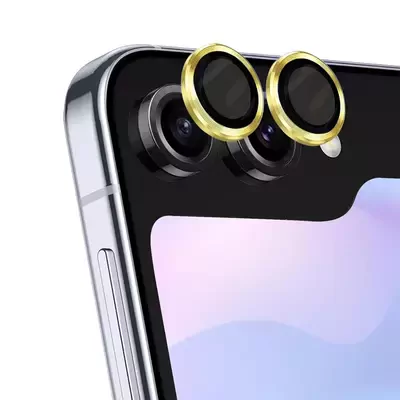 Microsonic Samsung Galaxy Z Flip 7 FE Tekli Kamera Lens Koruma Camı Sarı
