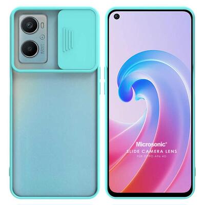 Microsonic Oppo A96 Kılıf Slide Camera Lens Protection Turkuaz