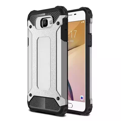 Microsonic Samsung Galaxy J7 Prime 2 Kılıf Rugged Armor Gümüş