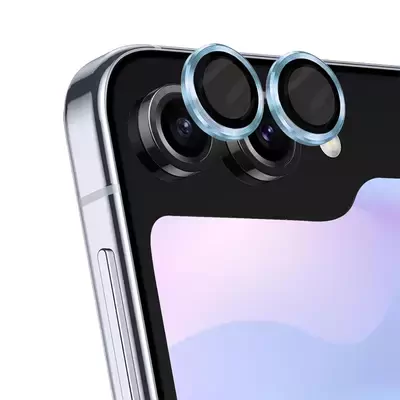 Microsonic Samsung Galaxy Z Flip 7 FE Tekli Kamera Lens Koruma Camı Sierra Mavisi