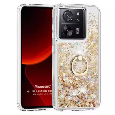 Microsonic Xiaomi Mi 13T Kılıf Glitter Liquid Holder Gold