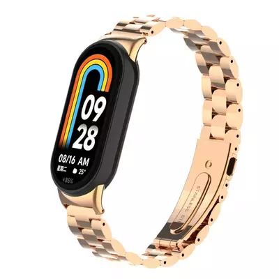 Microsonic Xiaomi Mi Band 8 Metal Stainless Steel Kordon Rose Gold