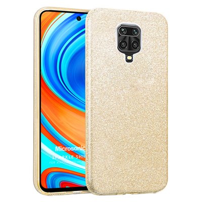 Microsonic Xiaomi Redmi Note 9S Kılıf Sparkle Shiny Gold