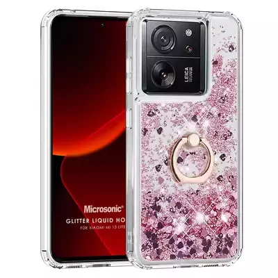 Microsonic Xiaomi Mi 13T Pro Kılıf Glitter Liquid Holder Pembe