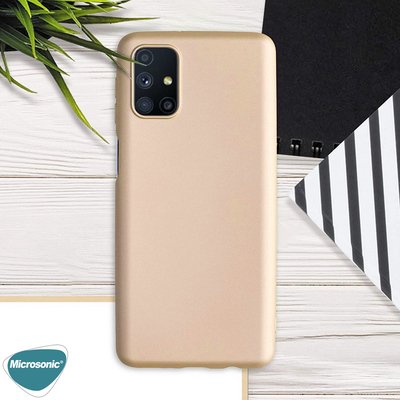 Microsonic Samsung Galaxy M31s Kılıf Matte Silicone Gold