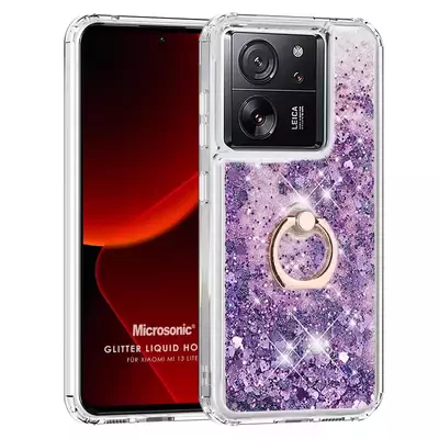 Microsonic Xiaomi Mi 13T Pro Kılıf Glitter Liquid Holder Mor