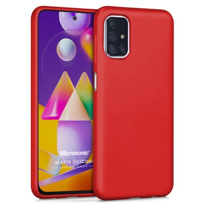 Microsonic Samsung Galaxy M31s Kılıf Matte Silicone Kırmızı