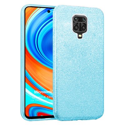 Microsonic Xiaomi Redmi Note 9 Pro Max Kılıf Sparkle Shiny Mavi