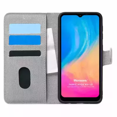 Microsonic Reeder P13 Blue Max Pro Lite Kılıf Fabric Book Wallet Gri