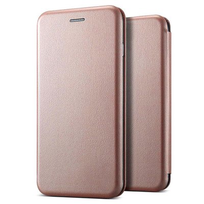 Microsonic Samsung Galaxy M10S Kılıf Slim Leather Design Flip Cover Rose Gold