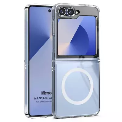 Microsonic Samsung Galaxy Z Flip 7 FE Kılıf MagSafe Clear Soft Şeffaf