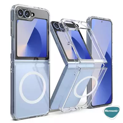 Microsonic Samsung Galaxy Z Flip 7 FE Kılıf MagSafe Clear Soft Şeffaf