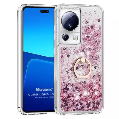 Microsonic Xiaomi Mi 13 Lite Kılıf Glitter Liquid Holder Pembe