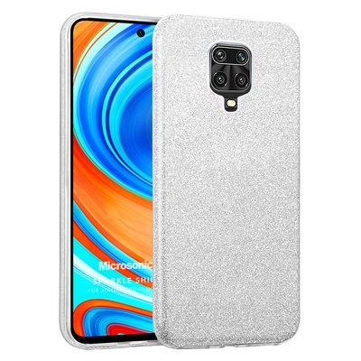 Microsonic Xiaomi Redmi Note 9 Pro Max Kılıf Sparkle Shiny Gümüş