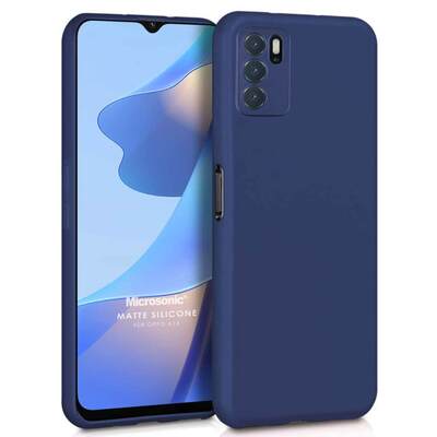 Microsonic Oppo A16 Kılıf Matte Silicone Lacivert