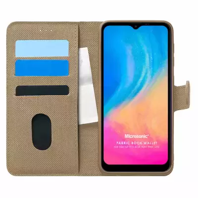 Microsonic Reeder P13 Blue Max Pro Lite Kılıf Fabric Book Wallet Gold