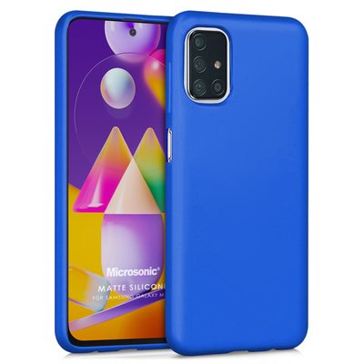 Microsonic Samsung Galaxy M31s Kılıf Matte Silicone Mavi