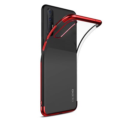 Microsonic Oppo Reno 3 Pro Kılıf Skyfall Transparent Clear Kırmızı