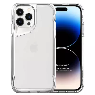 Microsonic Apple iPhone 15 Pro Max Kılıf Trex Bumper Şeffaf