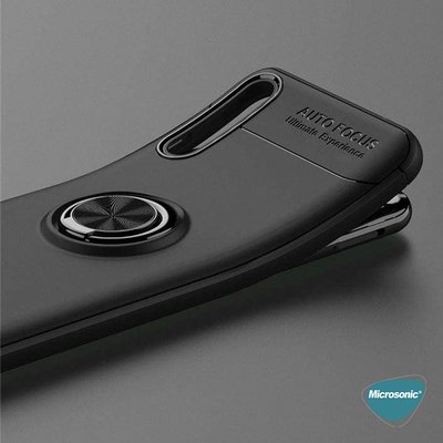 Microsonic Huawei P Smart S Kılıf Kickstand Ring Holder Kırmızı