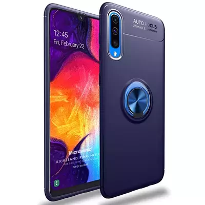 Microsonic Samsung Galaxy A50 Kılıf Kickstand Ring Holder Lacivert