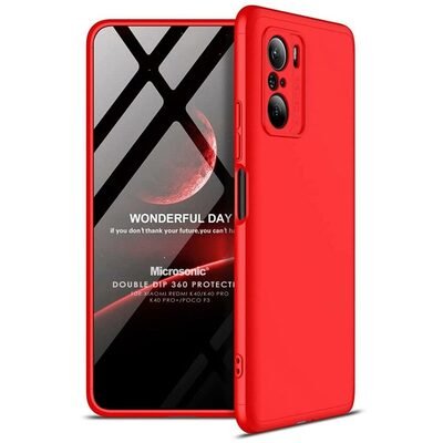 Microsonic Xiaomi Mi 11i Kılıf Double Dip 360 Protective AYS Kırmızı