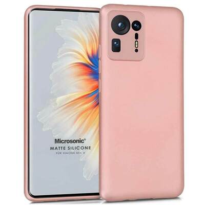 Microsonic Xiaomi Mi Mix 4 Kılıf Matte Silicone Rose Gold