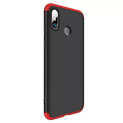 Microsonic Xiaomi Redmi Note 5 Kılıf Double Dip 360 Protective Siyah Kırmızı