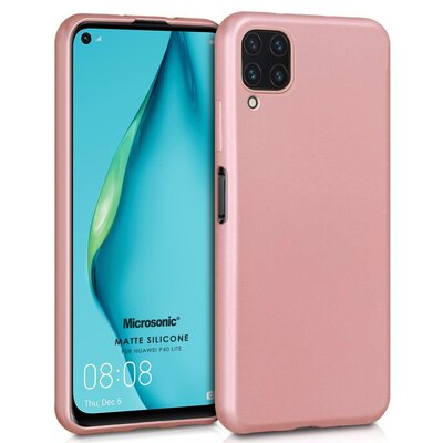 Microsonic Huawei P40 Lite Kılıf Matte Silicone Rose Gold