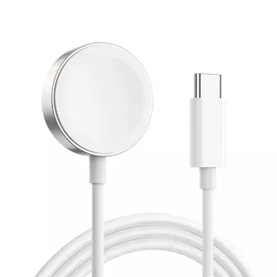 Microsonic Apple Watch Series 11 42mm Masaüstü Manyetik Hızlı Şarj Aygıtı - Type-C Kablosu Beyaz