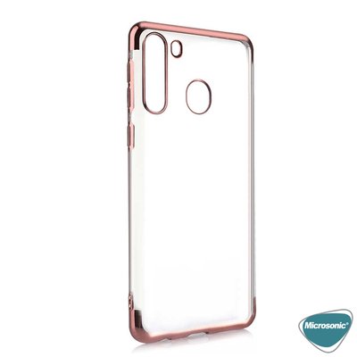 Microsonic Samsung Galaxy M11 Kılıf Skyfall Transparent Clear Rose Gold