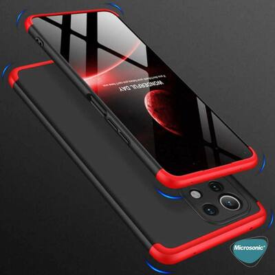 Microsonic Xiaomi Mi 11 Lite Kılıf Double Dip 360 Protective AYS Siyah Mavi