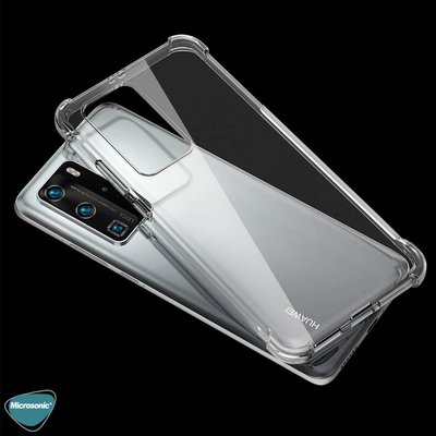 Microsonic Huawei P40 Pro Kılıf Anti Shock Silikon Şeffaf