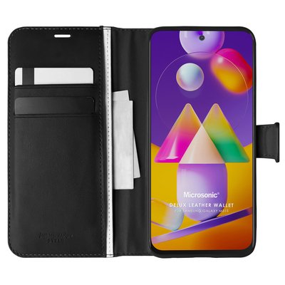 Microsonic Samsung Galaxy M31s Kılıf Delux Leather Wallet Siyah