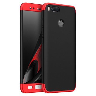 Microsonic Xiaomi Mi 5X Kılıf Double Dip 360 Protective AYS Siyah - Kırmızı