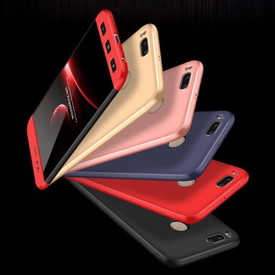 Microsonic Xiaomi Mi 5X Kılıf Double Dip 360 Protective AYS Siyah - Kırmızı