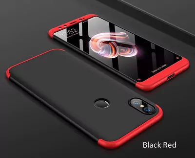 Microsonic Xiaomi Redmi Note 5 Pro Kılıf Double Dip 360 Protective Siyah Kırmızı