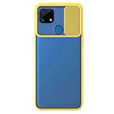 Microsonic Realme C25s Kılıf Slide Camera Lens Protection Sarı