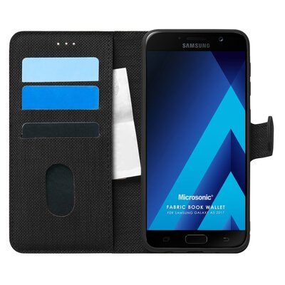 Microsonic Samsung Galaxy A5 2017 Kılıf Fabric Book Wallet Siyah