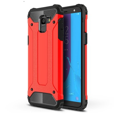 Microsonic Samsung Galaxy J6 Kılıf Rugged Armor Kırmızı