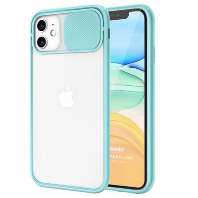 Microsonic Apple iPhone 11 Kılıf Slide Camera Lens Protection Turkuaz