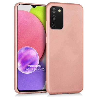 Microsonic Samsung Galaxy A03s Kılıf Matte Silicone Rose Gold