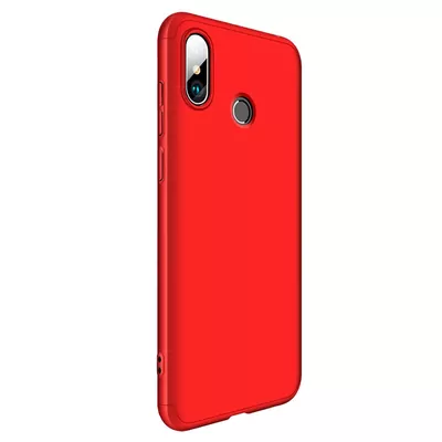 Microsonic Xiaomi Redmi Note 5 Pro Kılıf Double Dip 360 Protective Kırmızı